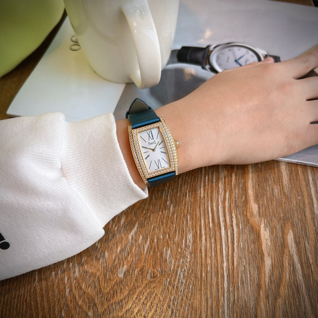 Piaget Gold Blue Dial Strap Watch — model