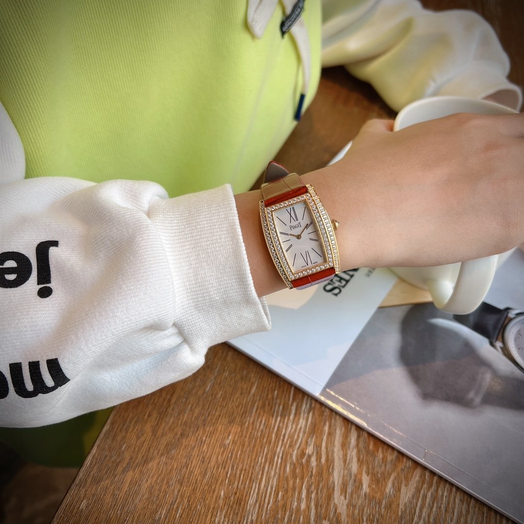 Piaget Gold Brown Strap Watch — model