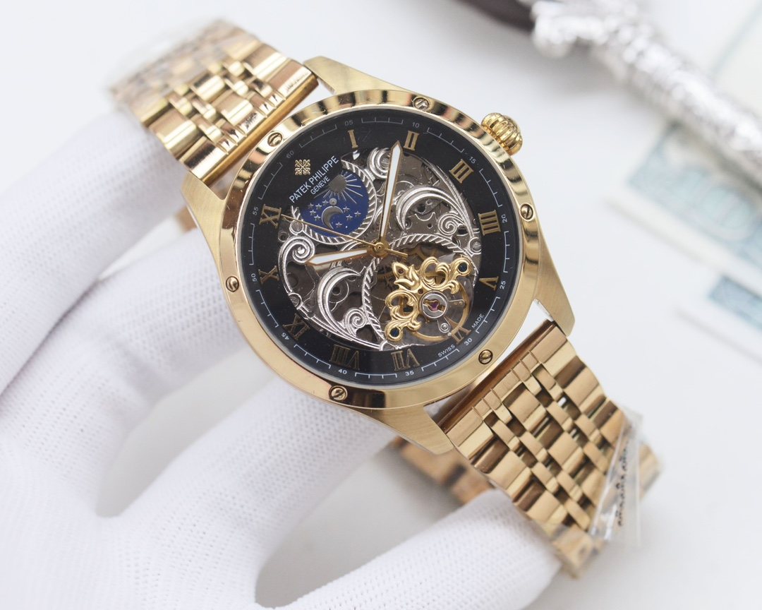 Patek Philippe Gold Black Bracelet Watch — hero