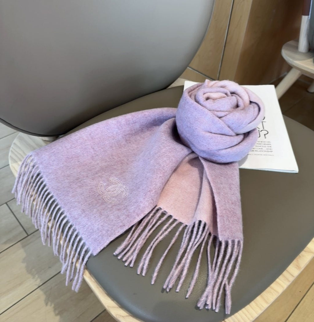 Chanel Two-Tone Fringed Scarf — side