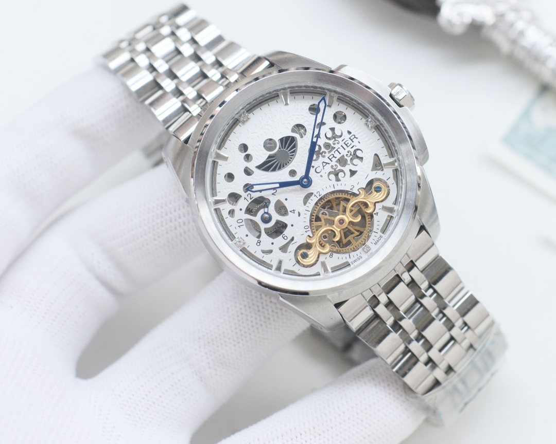Cartier Silver White Bracelet Watch — hero