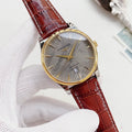 Longines Gray Dial Leather Strap Watch — hero