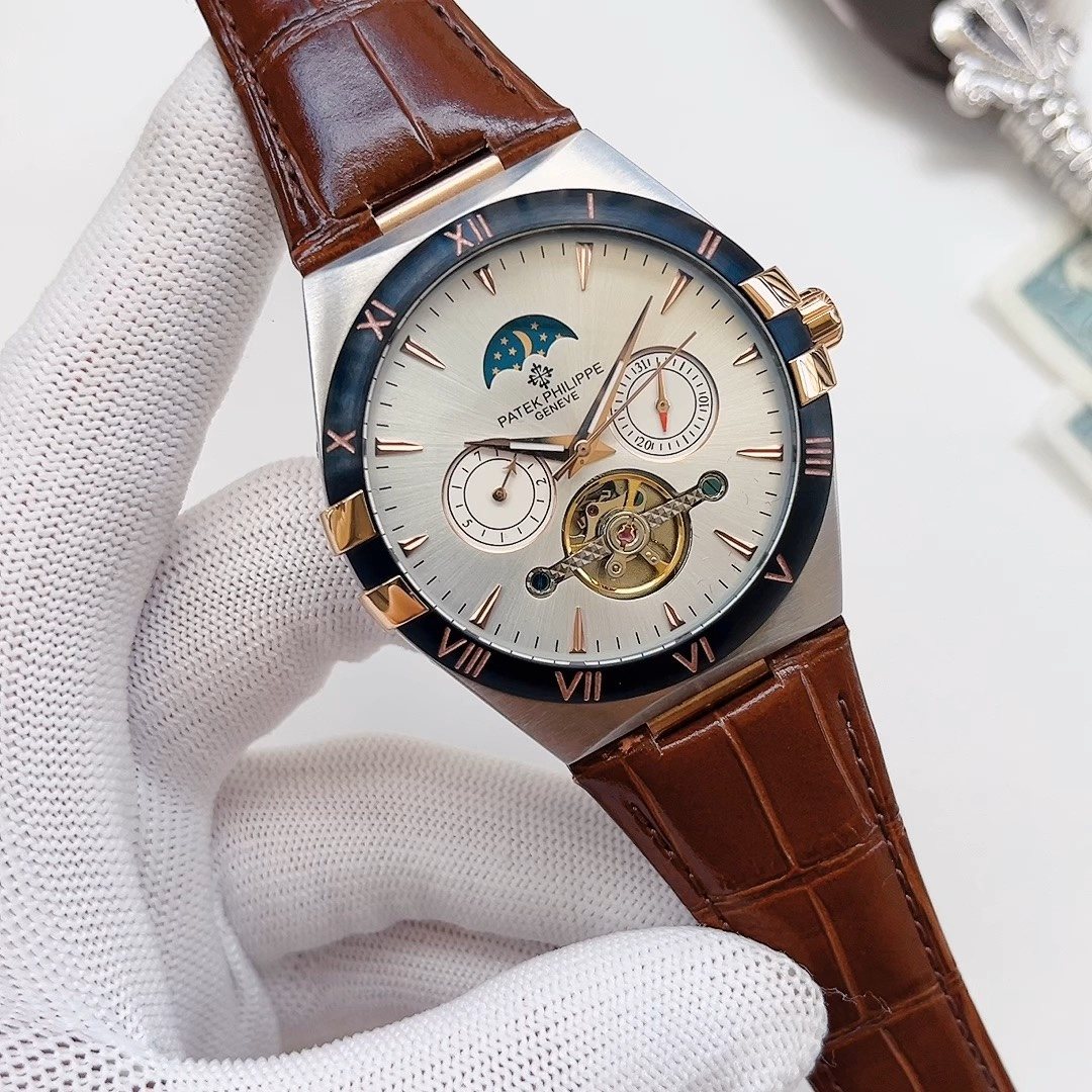 Patek Philippe Brown Leather Strap Watch — hero
