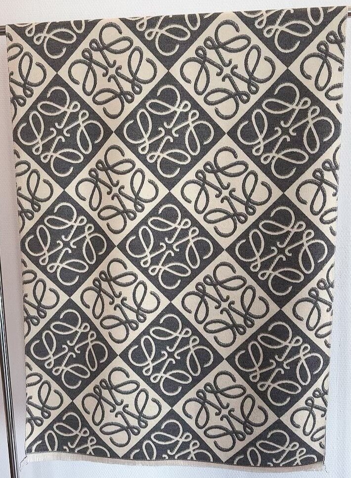 Loewe Taupe Graphic Motif Scarf — hero