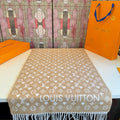 Louis Vuitton Taupe Monogram Fringe Scarf — hero