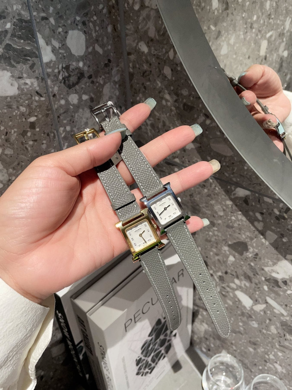 Hermès Gold Strap Watch — front