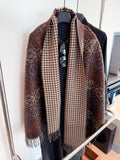 Reversible Patterned Fringed Scarf — hero