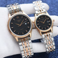 Tissot Rose Gold Silver Black Dial Bracelet Couple Watch Set — hero