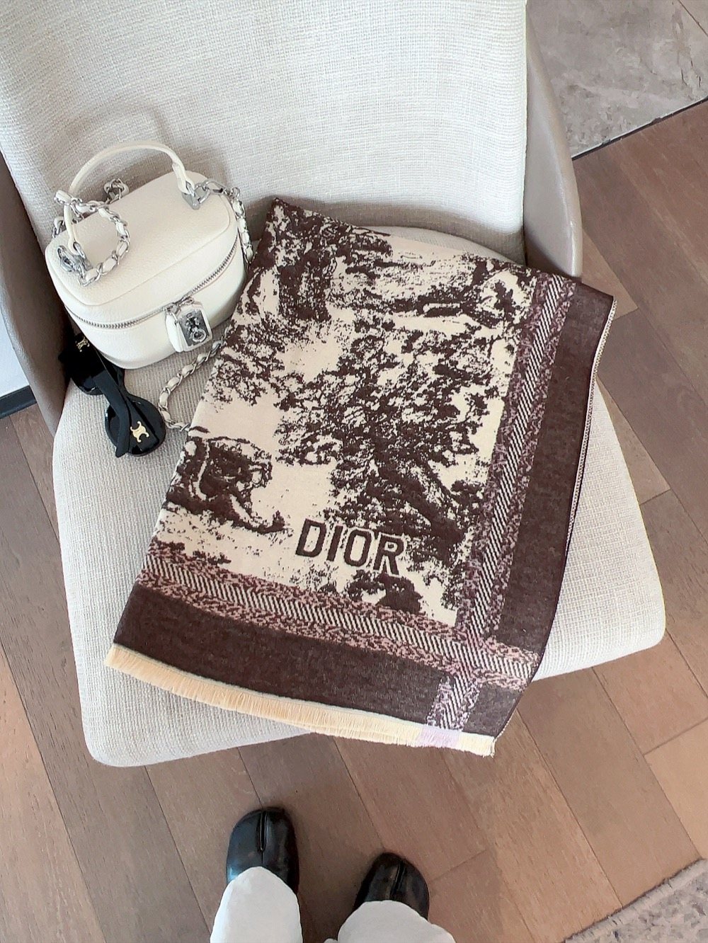 Dior Reversible Fringed Scarf — front