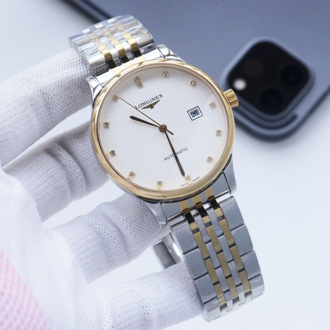 Longines Gold Silver Bracelet Watch — front