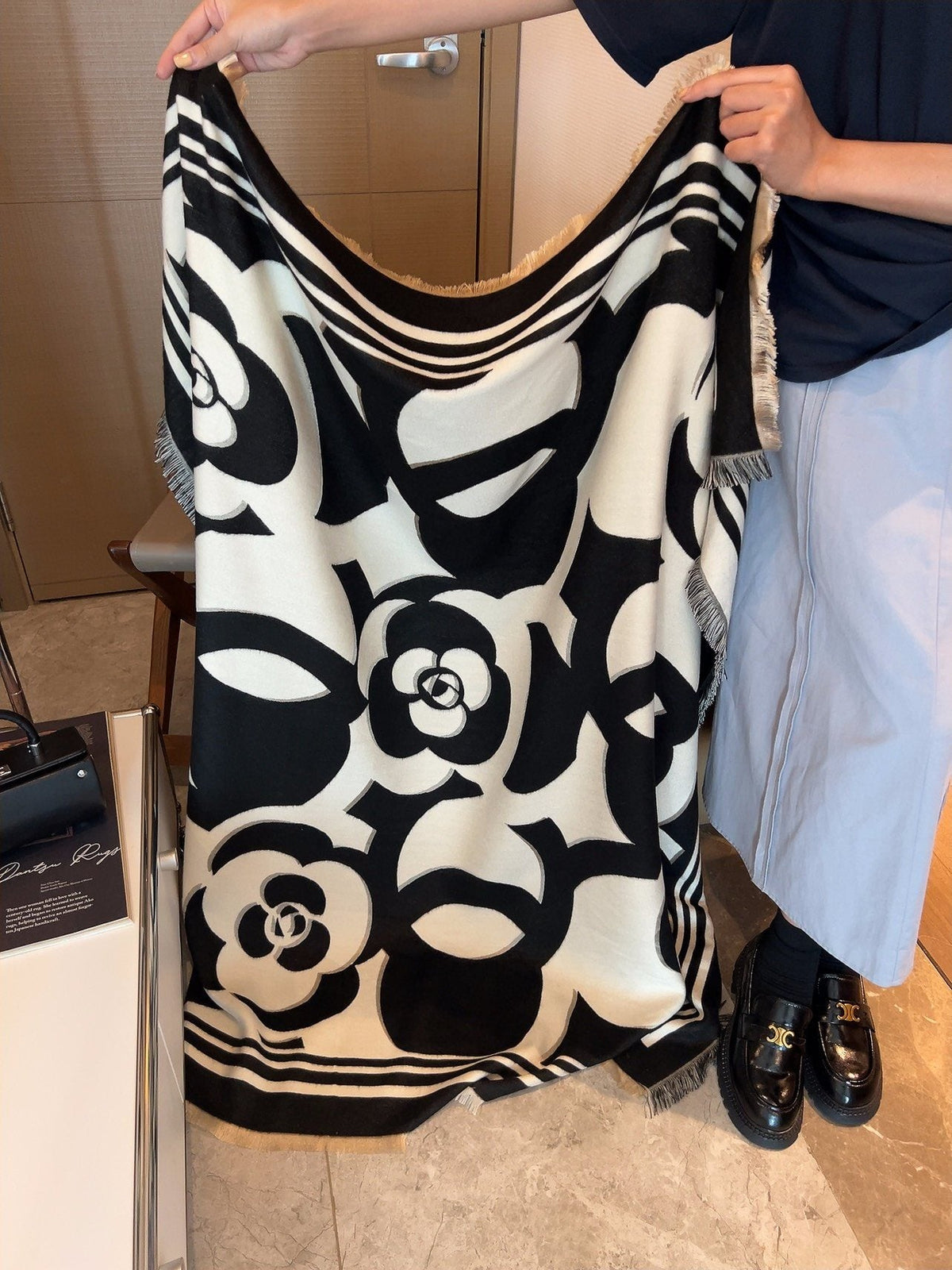 Chanel Floral Square Scarf — front
