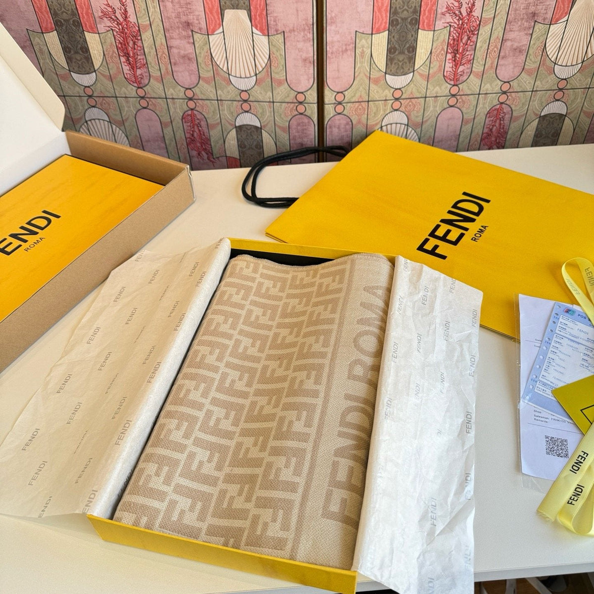 FENDI FF Fringed Scarf — front