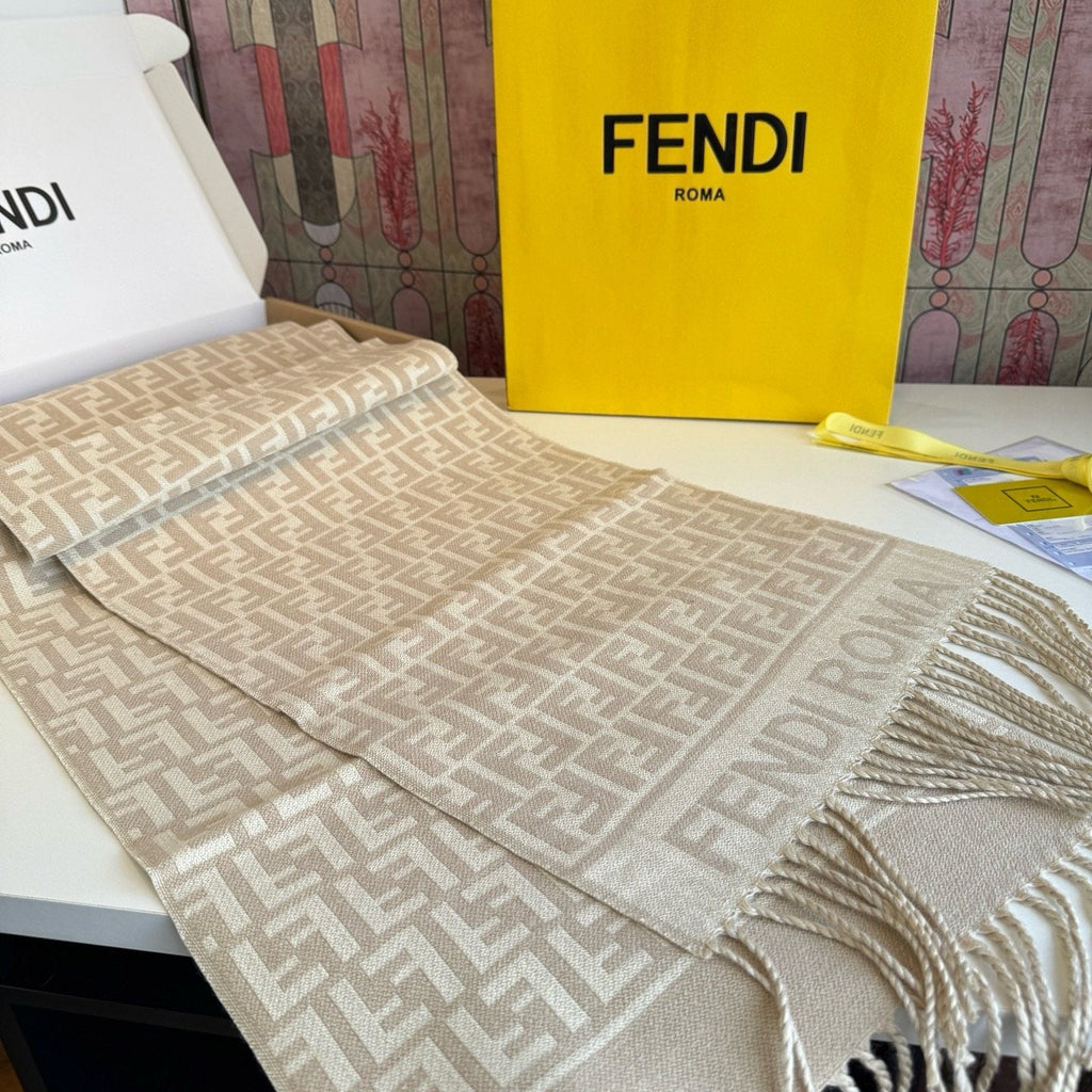 FENDI FF Fringed Scarf — front