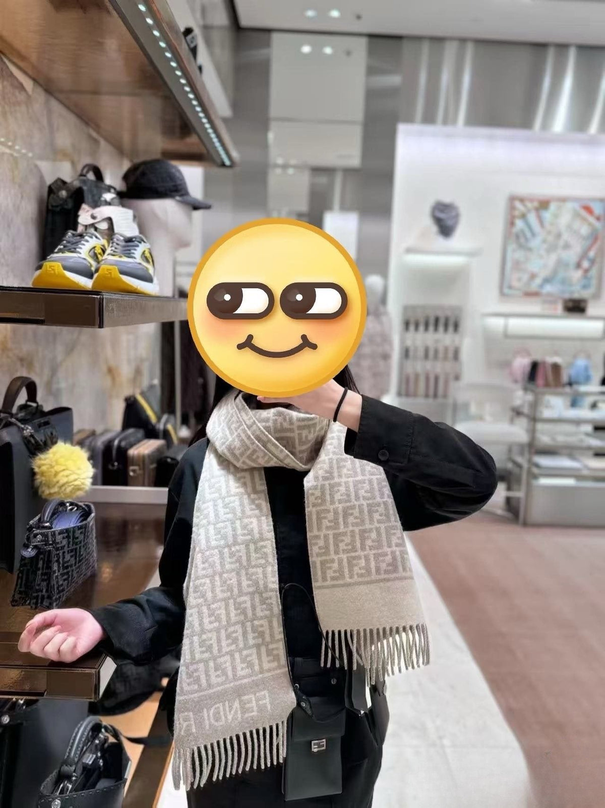 FENDI FF Fringed Scarf — model