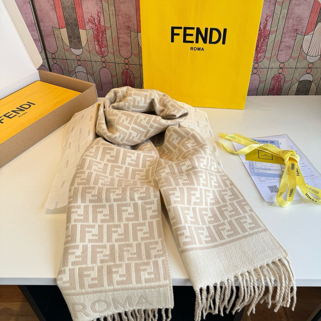 FENDI FF Fringed Scarf — front