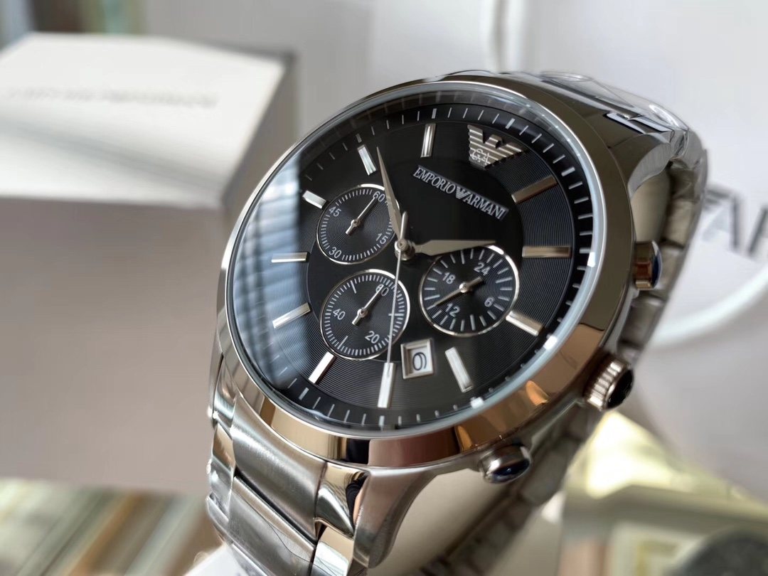 EMPORIO ARMANI Black Dial Bracelet Watch — front