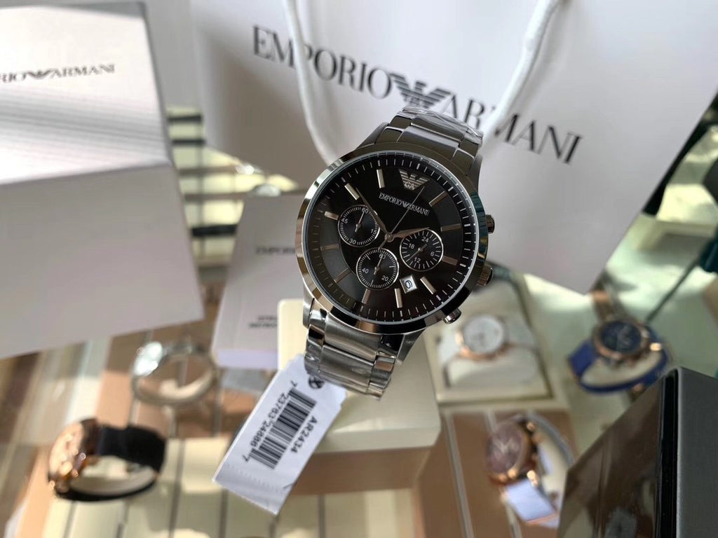 EMPORIO ARMANI Black Dial Bracelet Watch — front