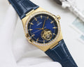 OMEGA Gold Blue Dial Strap Watch — hero