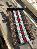 Burberry Patterned Fringed Scarf — hero