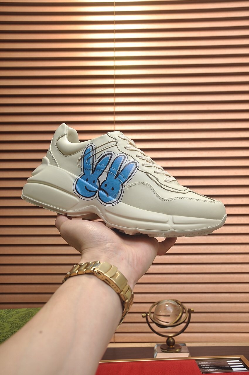 Gucci Blue Graphic Sneakers — side