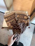 Dior Logo-Pattern Fringed Scarf — front