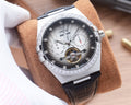 Omega Black Silver Dial Strap Watch — hero