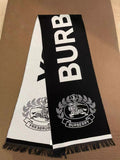 Burberry Black and Ivory Fringed Scarf — hero