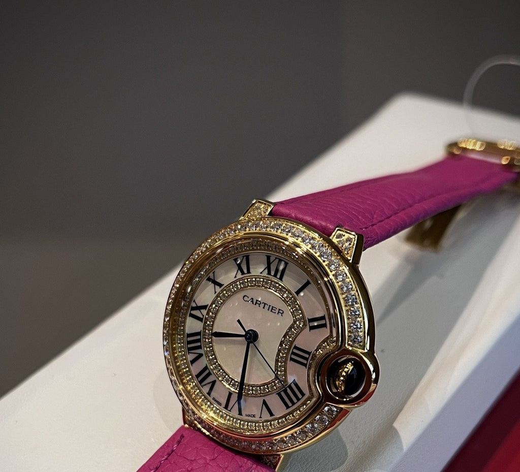 Cartier Pink Gold Strap Watch — front