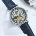 Patek Philippe Silver Black Strap Watch — hero