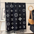 Louis Vuitton Black & Gray Patterned Scarf — hero
