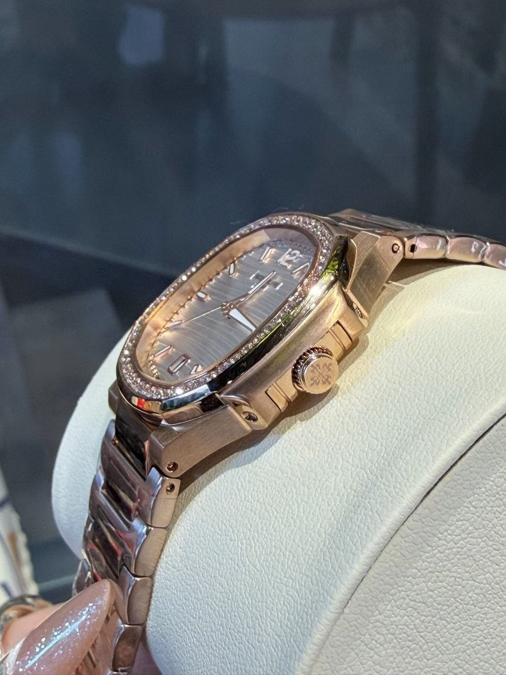 Patek Philippe White Dial Bracelet Watch — side