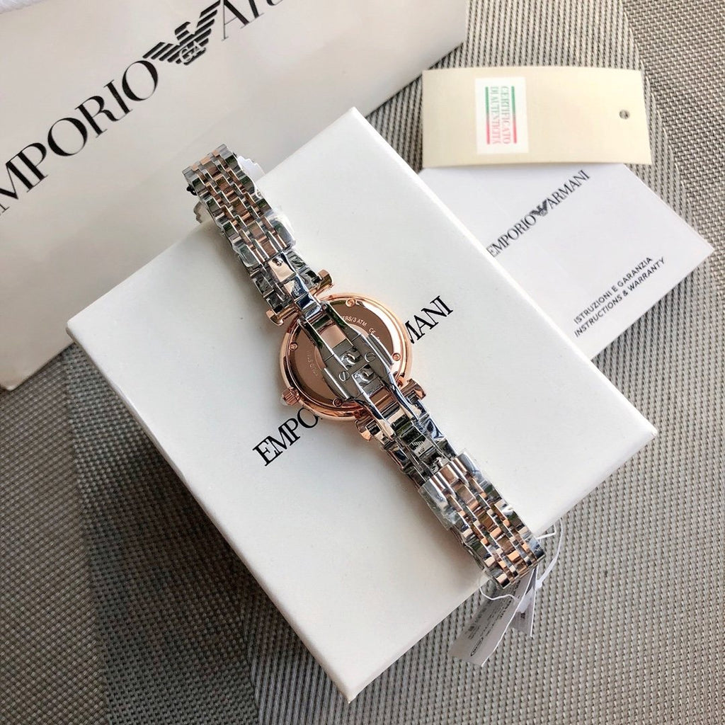 EMPORIO ARMANI Crystal Pavé Dial Watch — front