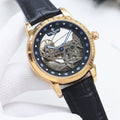 Patek Philippe Gold Black Leather Strap Watch — hero