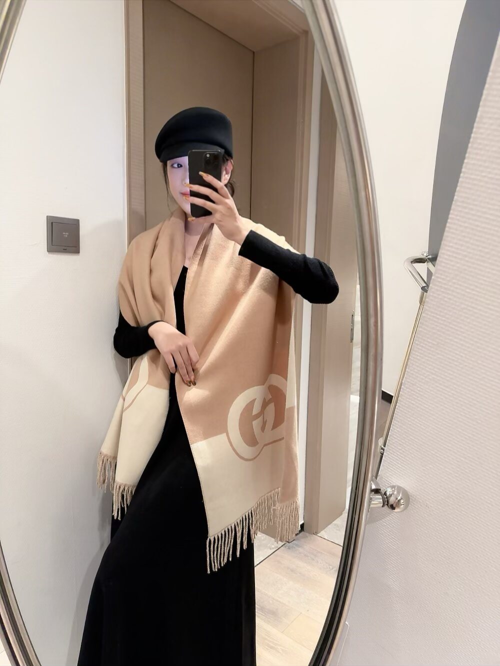 Gucci GG Fringed Shawl — model