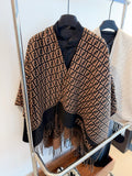 Fendi Geometric Fringed Poncho — hero