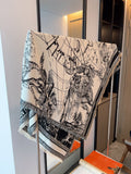 Dior Ivory and Black Toile Shawl — front