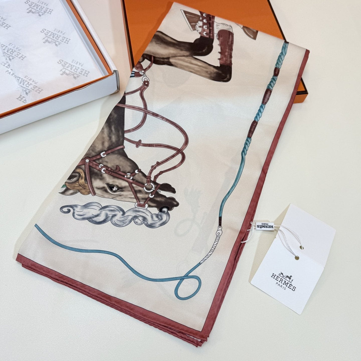 Hermès Equestrian Silk Scarf — detail