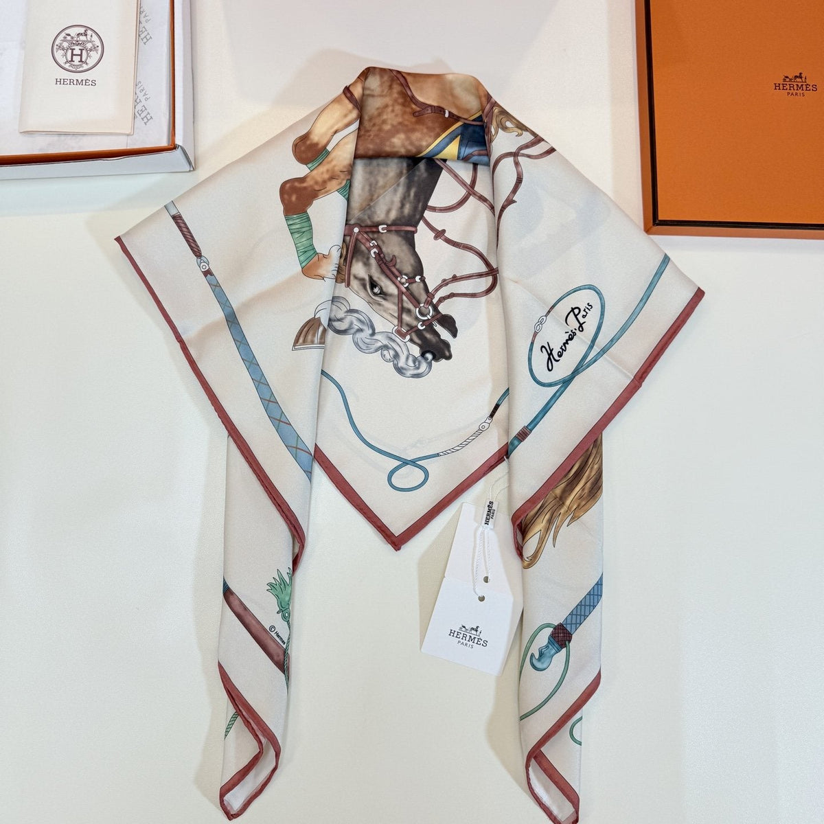 Hermès Equestrian Silk Scarf — side