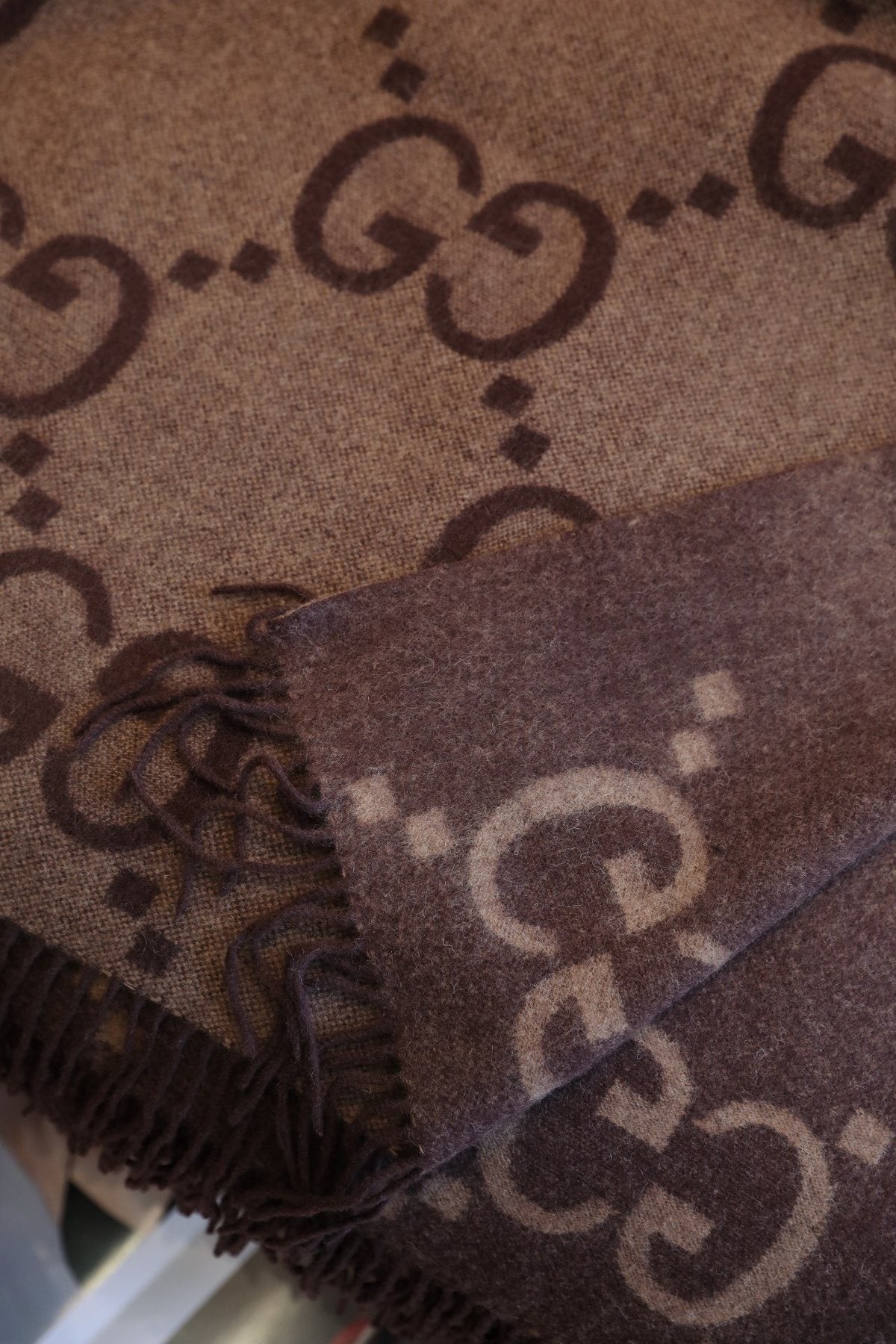 Gucci Fringed Monogram Cape — fabric