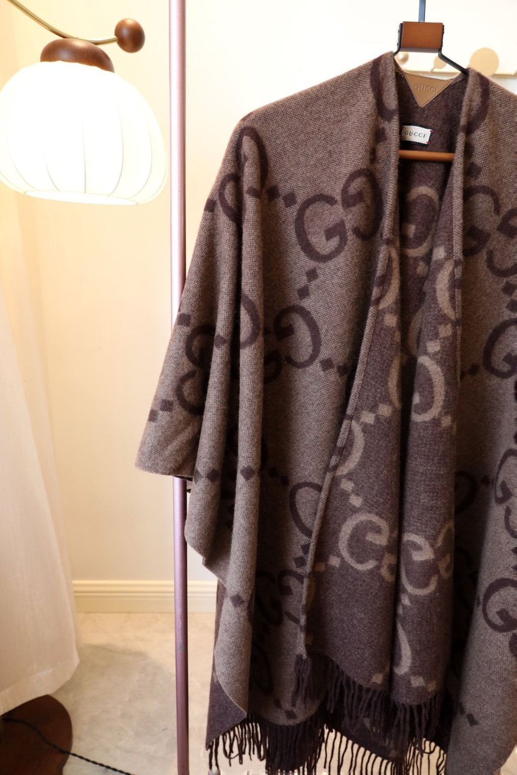 Gucci Fringed Monogram Cape — side