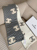 Chanel Diamond-Pattern Logo Scarf — hero