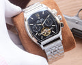 Patek Philippe Gold Silver Black Dial Bracelet Watch — hero