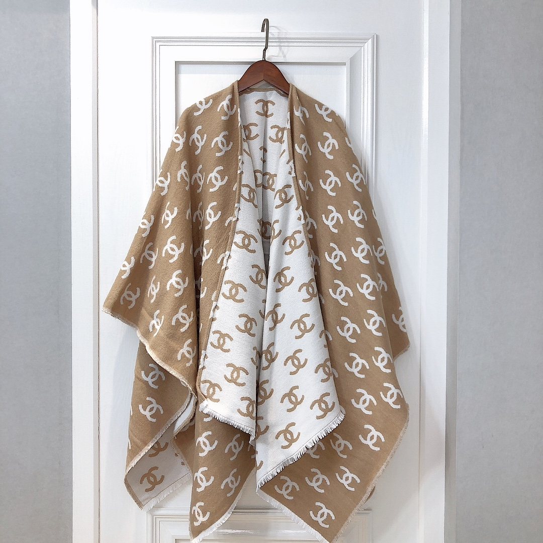Chanel Fringed Monogram Shawl — hero