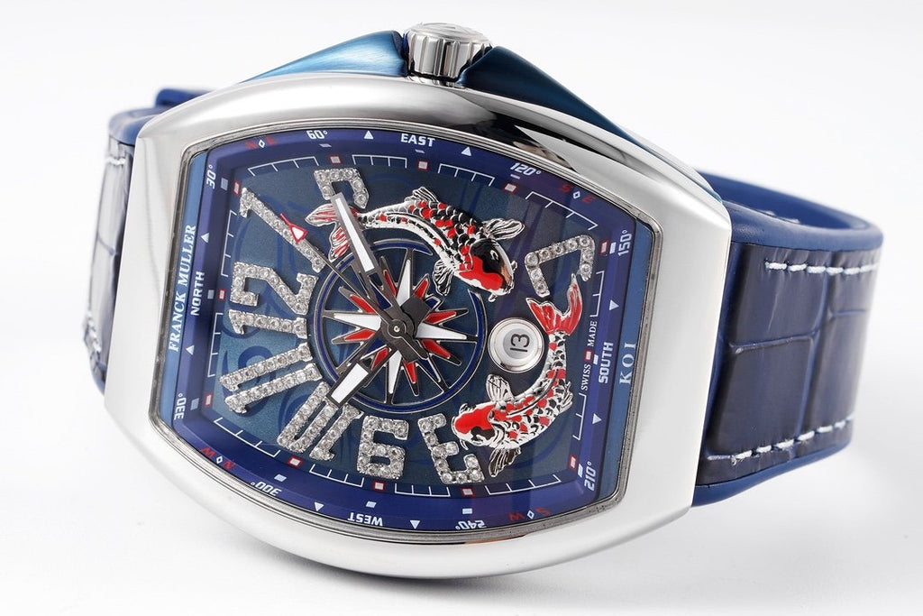 FRANCK MULLER Blue Compass Dial Watch — side