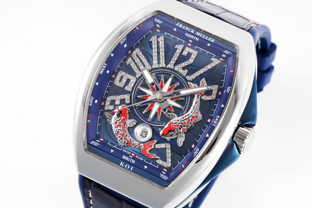 FRANCK MULLER Blue Compass Dial Watch — detail