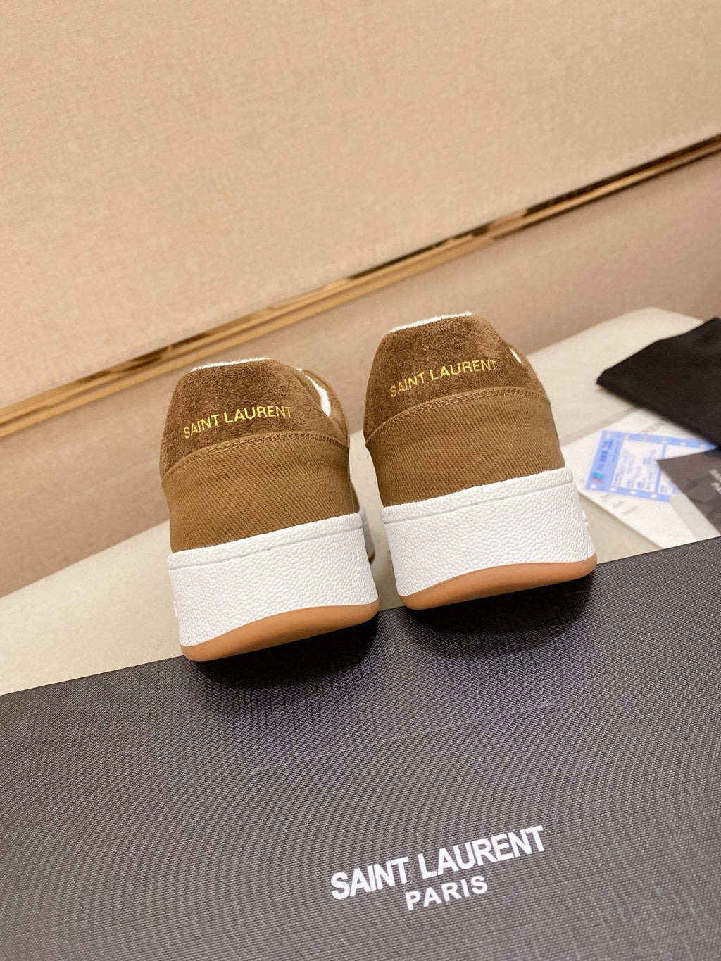 Saint Laurent Perforated Low-Top Sneakers — back