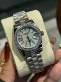 Rolex Crystal Bezel White Dial Watch — hero