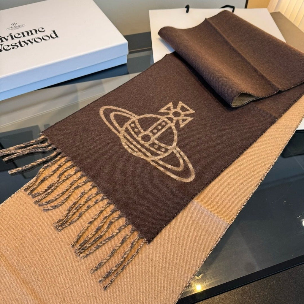 Vivienne Westwood Orb Fringed Scarf — front