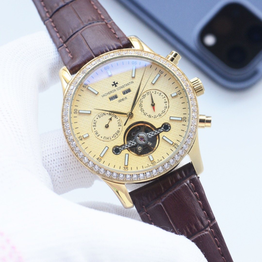 Vacheron Constantin Brown Gold Strap Watch — hero