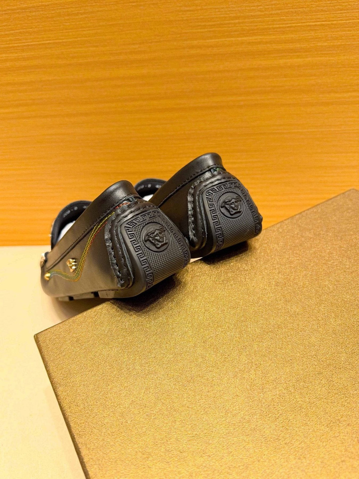 Versace Black Medusa Loafers — back